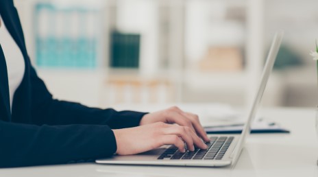 person working on a laptop