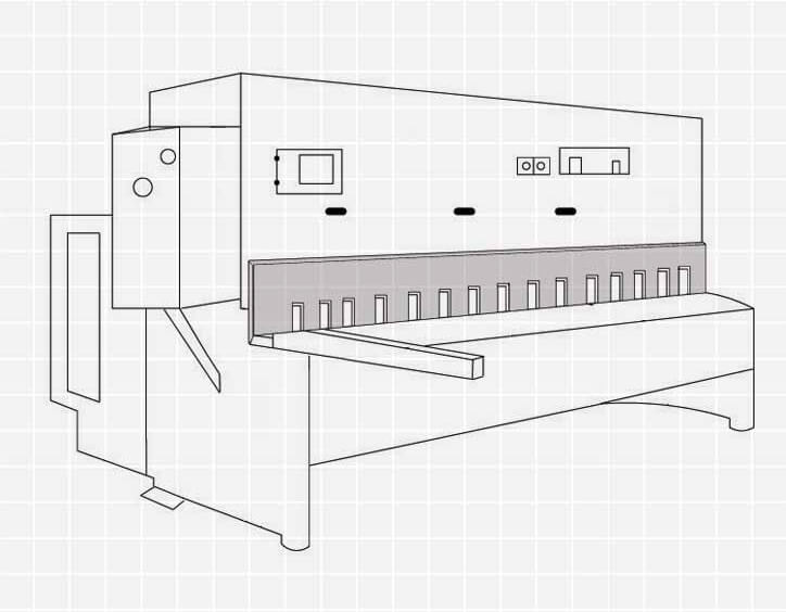 Drawing of a metal guillotine