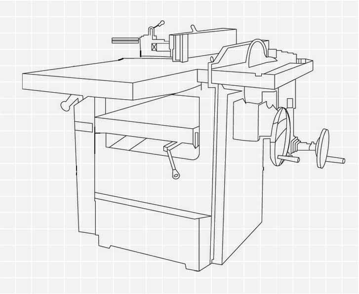 Drawing of a wood working machine