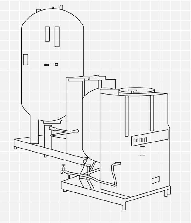 Drawing of a pressurisation unit