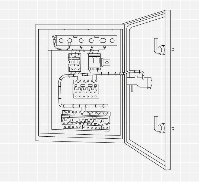 Drawing of a control panel