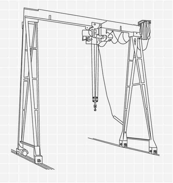 Drawing of a crane