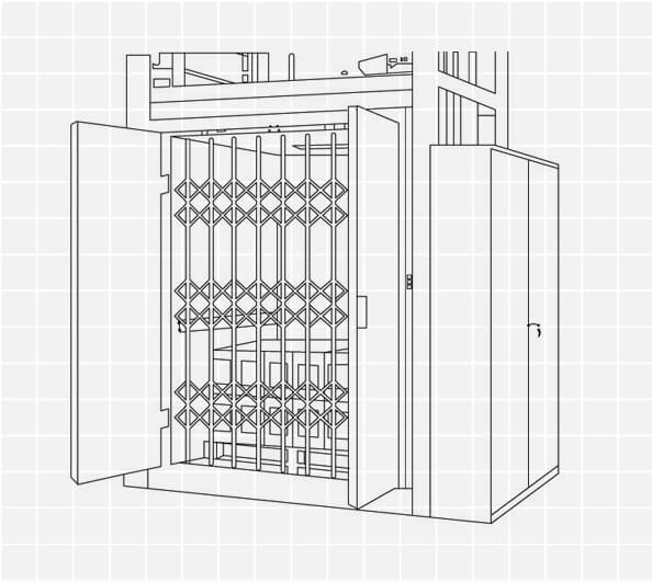 Drawing of a goods lift