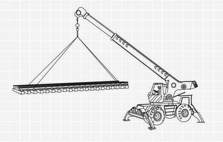 Drawing of a mobile crane