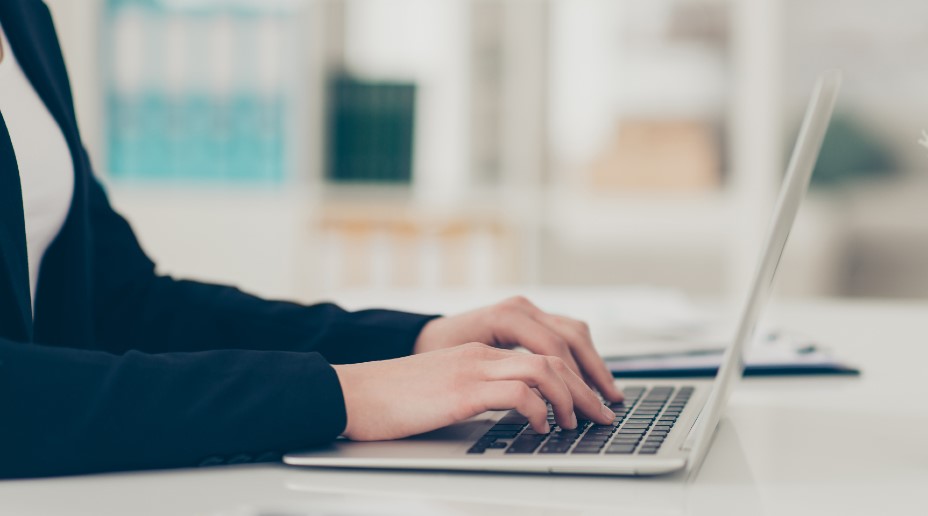 person working on a laptop